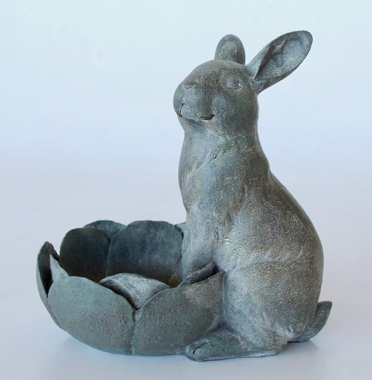 Green Rabbit With Flower Pot